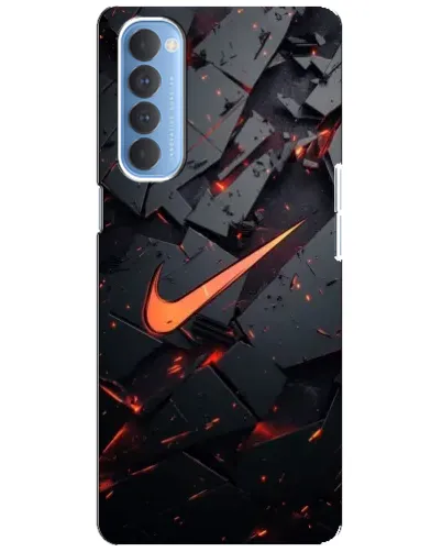 Чехол для OPPO Reno 4 Pro с картинкой «Nike — эффект разломов»