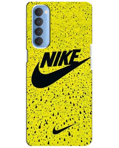 Чехол для OPPO Reno 4 Pro с картинкой «Желтый текстурный Nike»