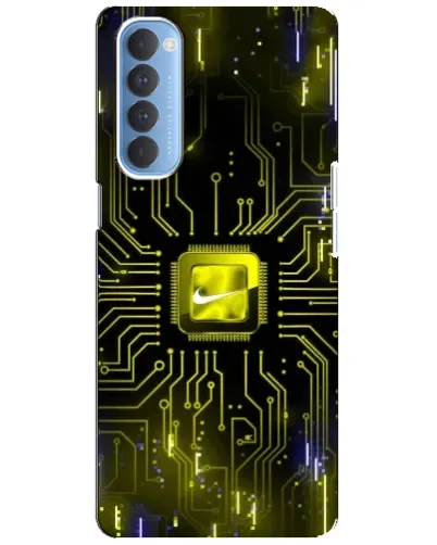 Чехол для OPPO Reno 4 Pro с картинкой «Nike — золотая искра»