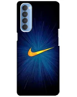 Чехол для OPPO Reno 4 Pro с картинкой «Синий пульс Nike»