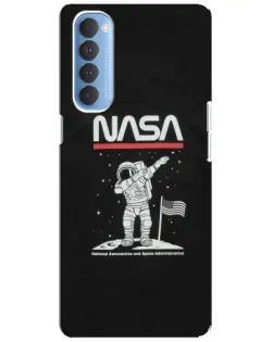Чехол для OPPO Reno 4 Pro с картинкой «NASA — шагаем по Луне»
