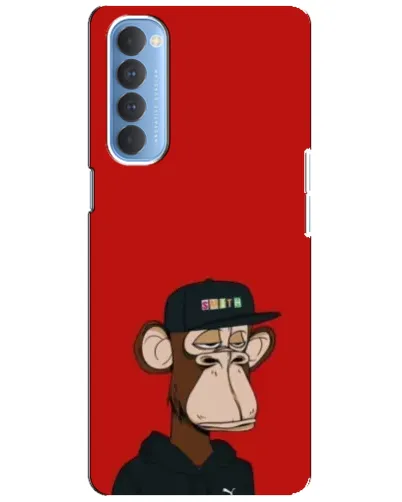 Чехол для OPPO Reno 4 Pro с картинкой «Bored Ape — красный фон» Чехол для OPPO Reno 4 Pro с картинкой «Bored Ape — красный фон»