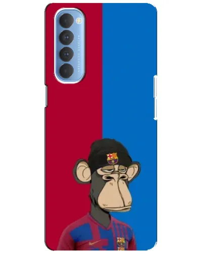 Чехол для OPPO Reno 4 Pro с картинкой «Bored Ape — фанат Барсы» Чехол для OPPO Reno 4 Pro с картинкой «Bored Ape — фанат Барсы»