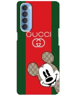 Чехол для OPPO Reno 4 Pro с картинкой «Gucci — полосы и Микки» Чехол для OPPO Reno 4 Pro с картинкой «Gucci — полосы и Микки»