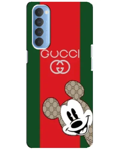 Чехол для OPPO Reno 4 Pro с картинкой «Gucci — полосы и Микки»