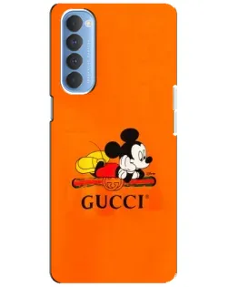 Чехол для OPPO Reno 4 Pro с картинкой «Микки Маус Gucci — оранж» Чехол для OPPO Reno 4 Pro с картинкой «Микки Маус Gucci — оранж»
