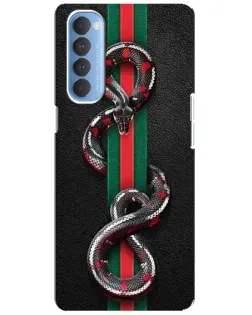 Чехол для OPPO Reno 4 Pro с картинкой «Gucci — змея на полосе» Чехол для OPPO Reno 4 Pro с картинкой «Gucci — змея на полосе»