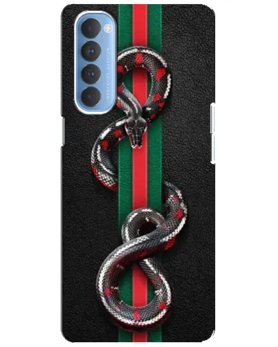Чехол для OPPO Reno 4 Pro с картинкой «Gucci — змея на полосе» Чехол для OPPO Reno 4 Pro с картинкой «Gucci — змея на полосе»