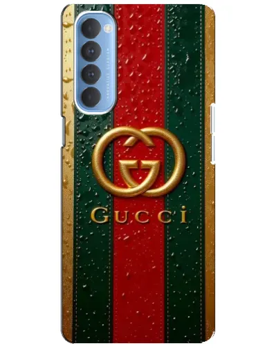 Чехол для OPPO Reno 4 Pro с картинкой «Gucci — фирменная полоса и золото» Чехол для OPPO Reno 4 Pro с картинкой «Gucci — фирменная полоса и золото»