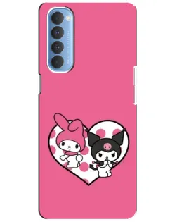 Чехол для OPPO Reno 4 Pro с картинкой «Kuromi и My Melody»