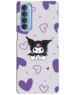 Чехол для OPPO Reno 4 Pro с картинкой «Kuromi и лавандовые сердца»