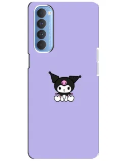 Чехол для OPPO Reno 4 Pro с картинкой «Kuromi — фиолетовый минимализм»