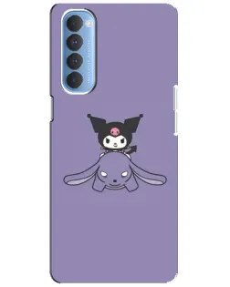 Чехол для OPPO Reno 4 Pro с картинкой «Kuromi на лиловом фоне»