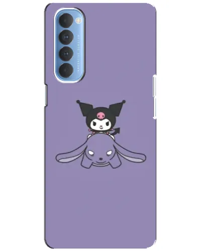 Чехол для OPPO Reno 4 Pro с картинкой «Kuromi на лиловом фоне»