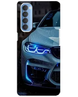 Чохол для OPPO Reno 4 Pro з картинкою «Погляд BMW з синіми фарами»