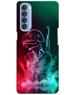 Чехол для OPPO Reno 4 Pro с картинкой «PUBG — огненный воин»