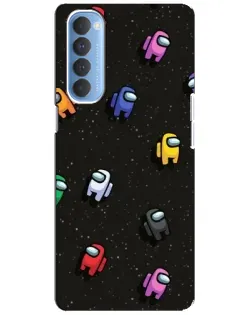 Чехол для OPPO Reno 4 Pro с картинкой «Космический паттерн Among Us» Чехол для OPPO Reno 4 Pro с картинкой «Космический паттерн Among Us»