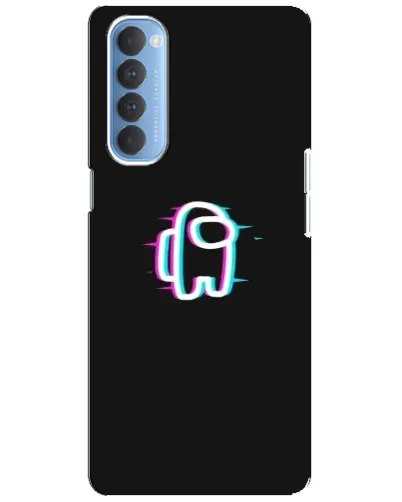 Чехол для OPPO Reno 4 Pro с картинкой «Among Us неон»
