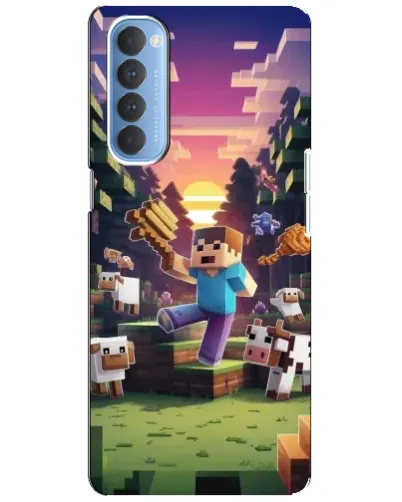 Чехол для OPPO Reno 4 Pro с картинкой «Стив на ферме»