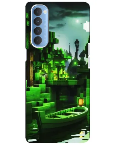 Чехол для OPPO Reno 4 Pro с картинкой «Minecraft лесной пейзаж»