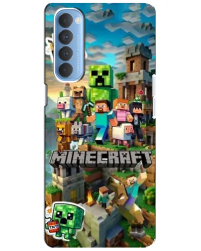 Чехол для OPPO Reno 4 Pro с картинкой «Замок Minecraft»