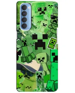 Чехол для OPPO Reno 4 Pro с картинкой «Криперы Minecraft» Чехол для OPPO Reno 4 Pro с картинкой «Криперы Minecraft»