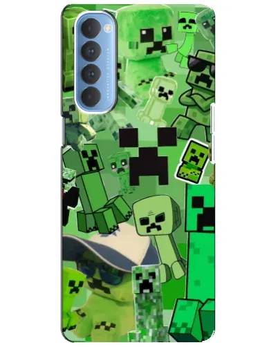 Чехол для OPPO Reno 4 Pro с картинкой «Криперы Minecraft»