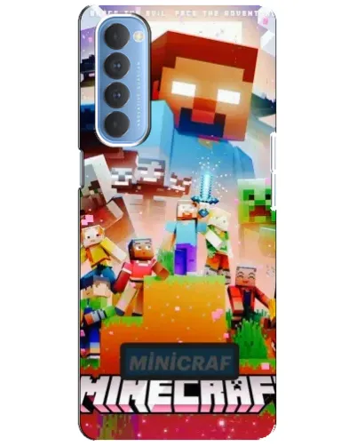 Чехол для OPPO Reno 4 Pro с картинкой «Minecraft герои игры»
