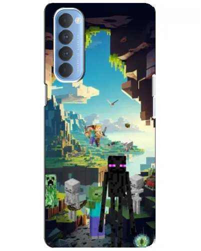Чехол для OPPO Reno 4 Pro с картинкой «Эндермен в лесу»