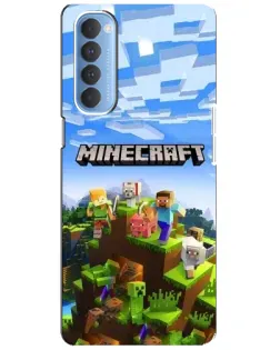 Чохол для OPPO Reno 4 Pro з картинкою «Minecraft класичний світ»