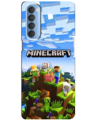 Чехол для OPPO Reno 4 Pro с картинкой «Minecraft классический мир»