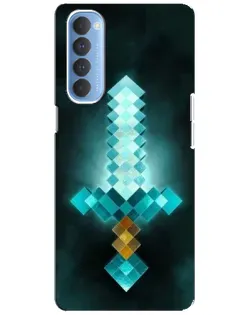 Чохол для OPPO Reno 4 Pro з картинкою «Алмазний меч неон»