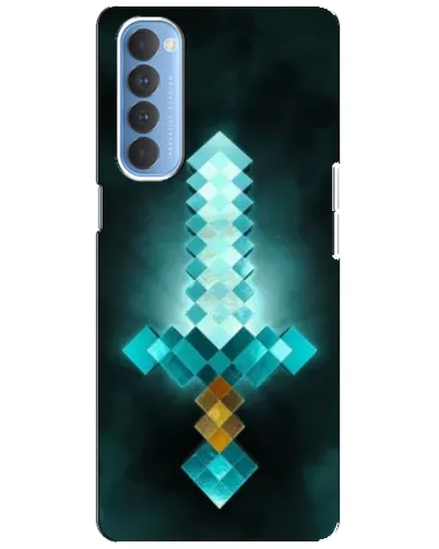 Чехол для OPPO Reno 4 Pro с картинкой «Алмазный меч неон»