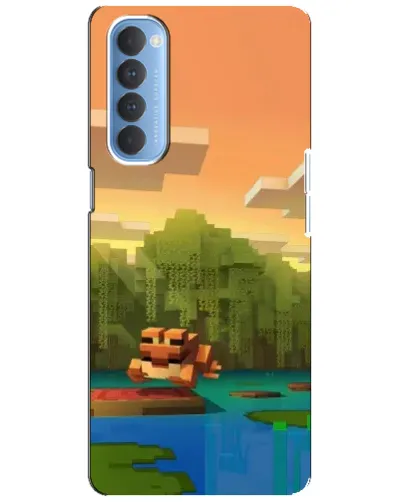Чехол для OPPO Reno 4 Pro с картинкой «Майнкрафт закат солнца»
