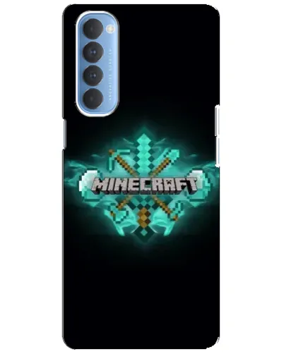 Чехол для OPPO Reno 4 Pro с картинкой «Minecraft Diamond лого»