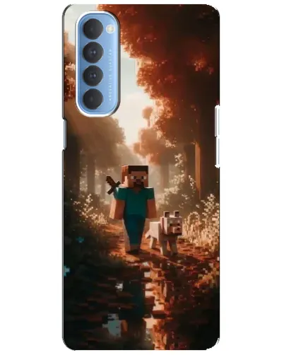 Чехол для OPPO Reno 4 Pro с картинкой «Стив в лесу»