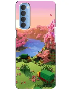 Чохол для OPPO Reno 4 Pro з картинкою «Рожеве дерево Minecraft»
