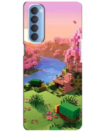 Чехол для OPPO Reno 4 Pro с картинкой «Розовое дерево Minecraft»