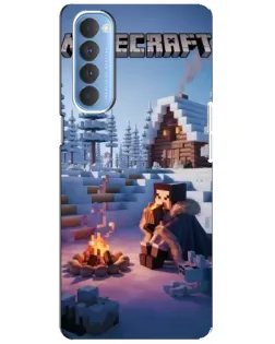 Чохол для OPPO Reno 4 Pro з картинкою «Зимовий Minecraft»