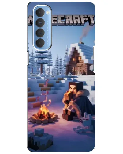 Чехол для OPPO Reno 4 Pro с картинкой «Зимний Minecraft»