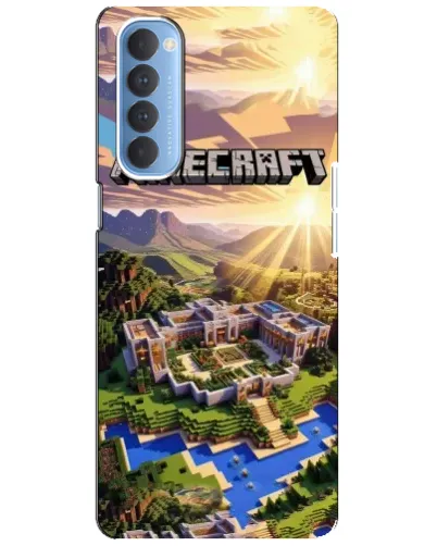 Чехол для OPPO Reno 4 Pro с картинкой «Minecraft панорама»