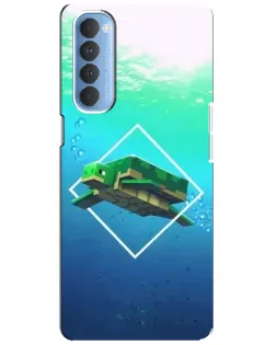 Чохол для OPPO Reno 4 Pro з картинкою «Черепаха Minecraft»