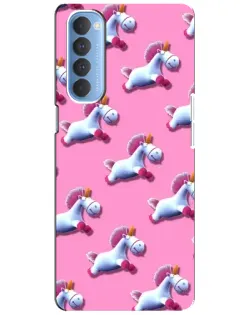 Чехол для OPPO Reno 4 Pro с картинкой «Единороги на розовом»