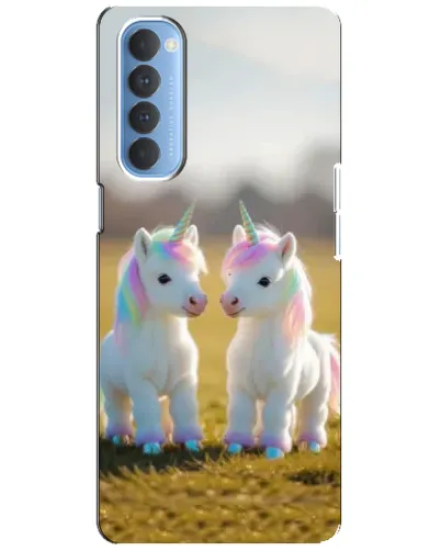 Чехол для OPPO Reno 4 Pro с картинкой «Пара единорогов»