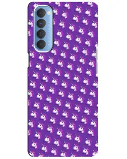 Чехол для OPPO Reno 4 Pro с картинкой «Единороги на фиолетовом»