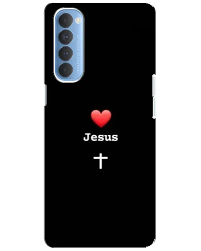 Чехол для OPPO Reno 4 Pro с картинкой «Сердце - Jesus»