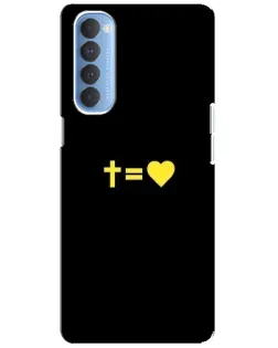 Чехол для OPPO Reno 4 Pro с картинкой «Сердце и Крест»
