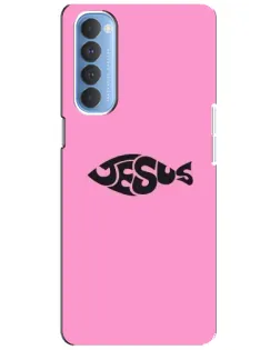 Чехол для OPPO Reno 4 Pro с картинкой «Розовый символ  Jesus»