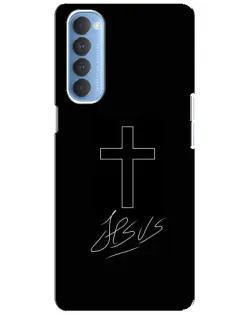 Чохол для OPPO Reno 4 Pro з картинкою «Графічний хрест Jesus»