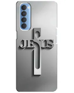 Чохол для OPPO Reno 4 Pro з картинкою «Металевий хрест Jesus»